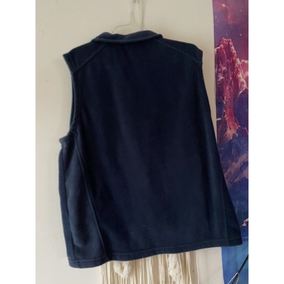 Columbia Mens Size 1XL Full Zip Fleece Vest Jacket Navy Pocket - Picture 3 of 3